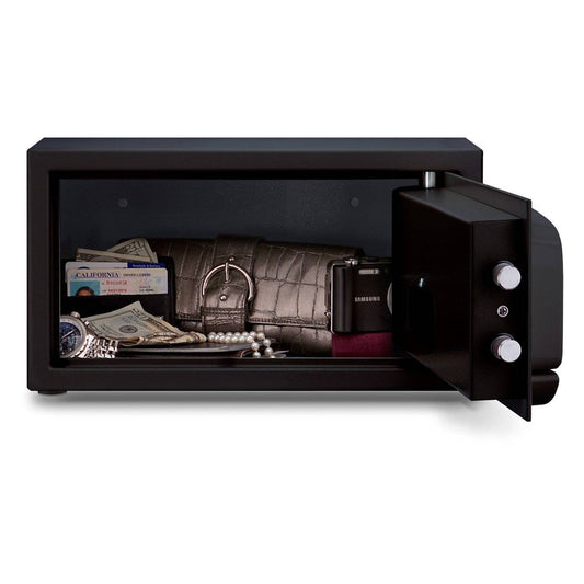 MESA Safes Hotel Handgun Vault 0.4 cu. ft. w/ Card Swipe,Black MH101E-BLK