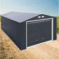 Duramax 12'x26' Imperial Metal Garage Dark Gray w/ White Trim Top View 55151